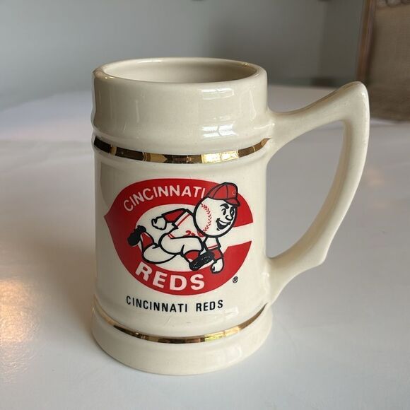 Vintage Cincinnati Reds Retro Logo Team Stein Mug - Picture 2 of 10
